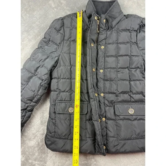 Y2K Juicy Couture Black Quilted Puffer Jacket Gold Hardware Puff‎ Sleeve Small - Picture 5 of 10